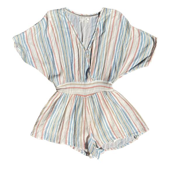 Urban Outfitters Moonstruck Surplice Romper Striped Size Extra Small OB804490 - Picture 5 of 14